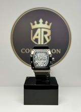 RM style quartz skeleton watch with rubber strap