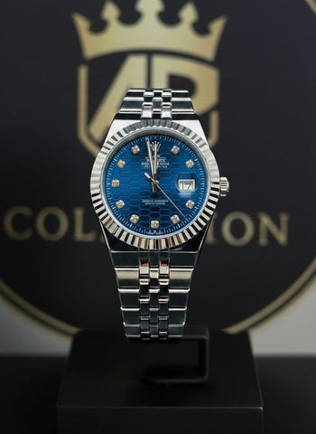 Rolex Diamond Dial Stainless Steel Watch for Men