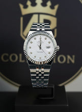 Rolex Diamond Dial Stainless Steel Watch for Men